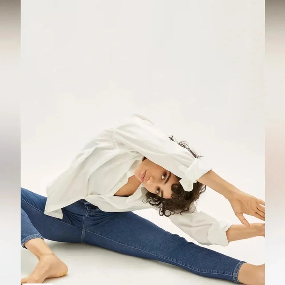 EVERLANE The Way-High Clean Front Skinny Jean in Vintage Blue - Picture 4 of 14